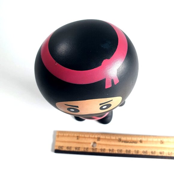 Ninja Warrior Fighter Squeak Dog Childs Toy Red 5.5" Tall - Picture 6 of 7